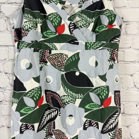 Boden Multicolor Floral Linen Mix Mini Dress Boho Casual Vacation - Picture 3 of 10